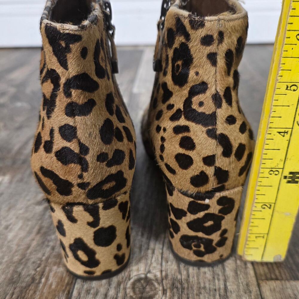Leopard Calf Hair Ankle Boots Block Heel 90s Y2K Fall Earthies Earth Size 7 1/2 - Picture 5 of 7